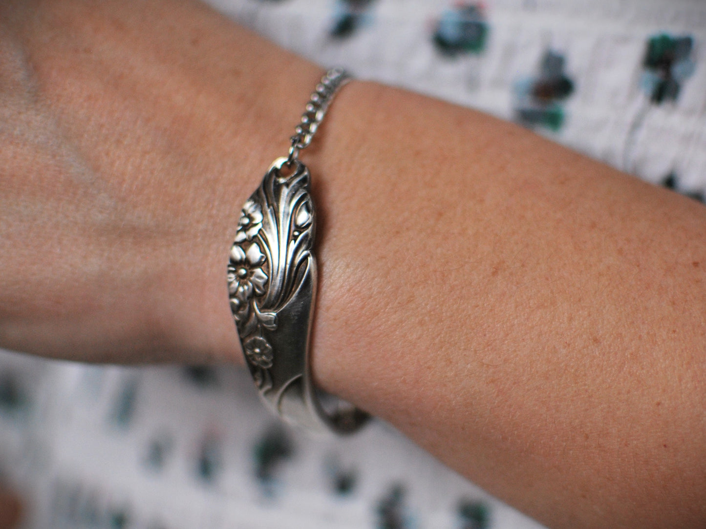 Upcycled Silverware Bracelet: Spoon Handle Cuff, Personalized Bar Anklet