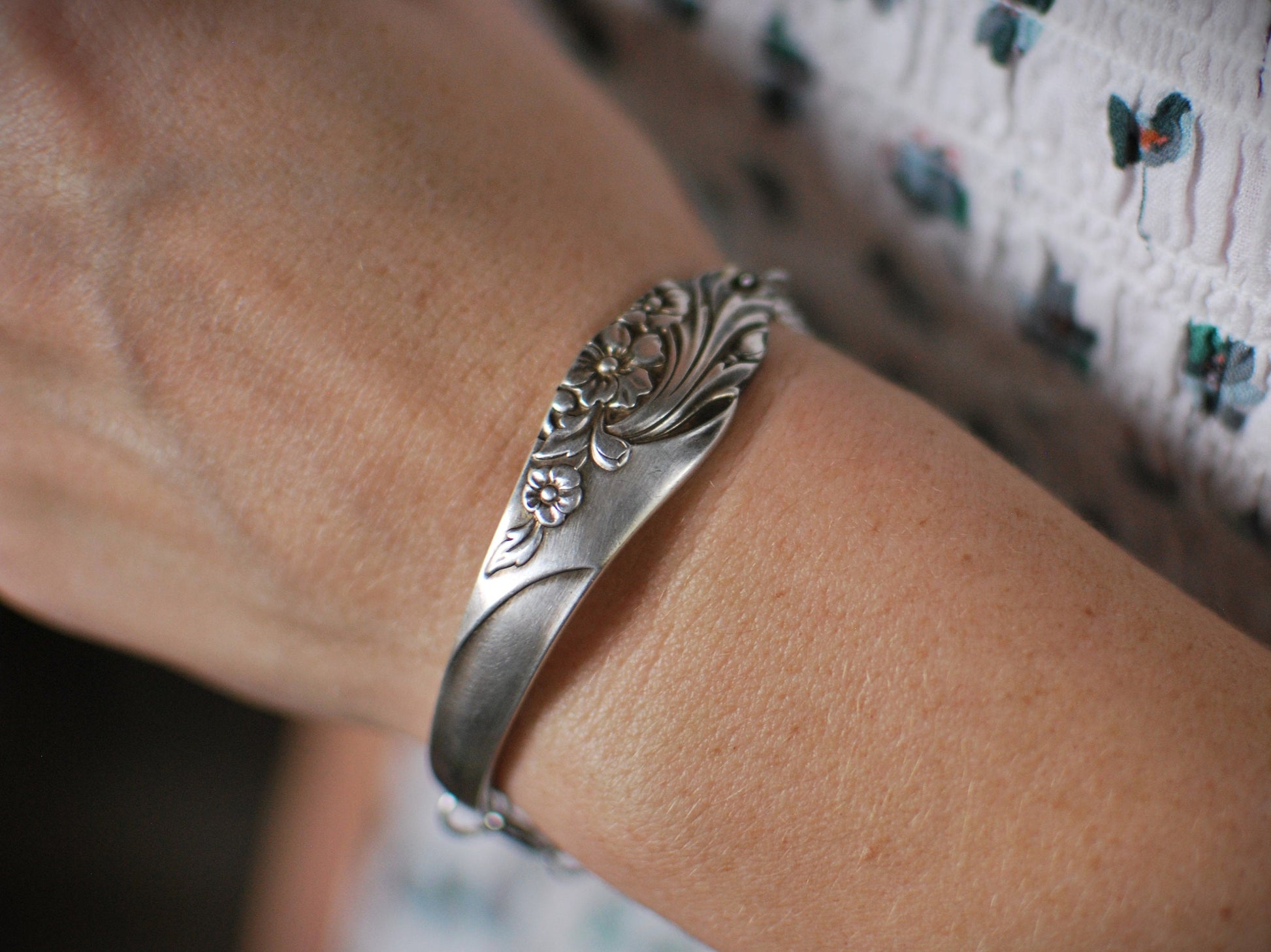 Upcycled Silverware Bracelet: Spoon Handle Cuff, Personalized Bar Anklet