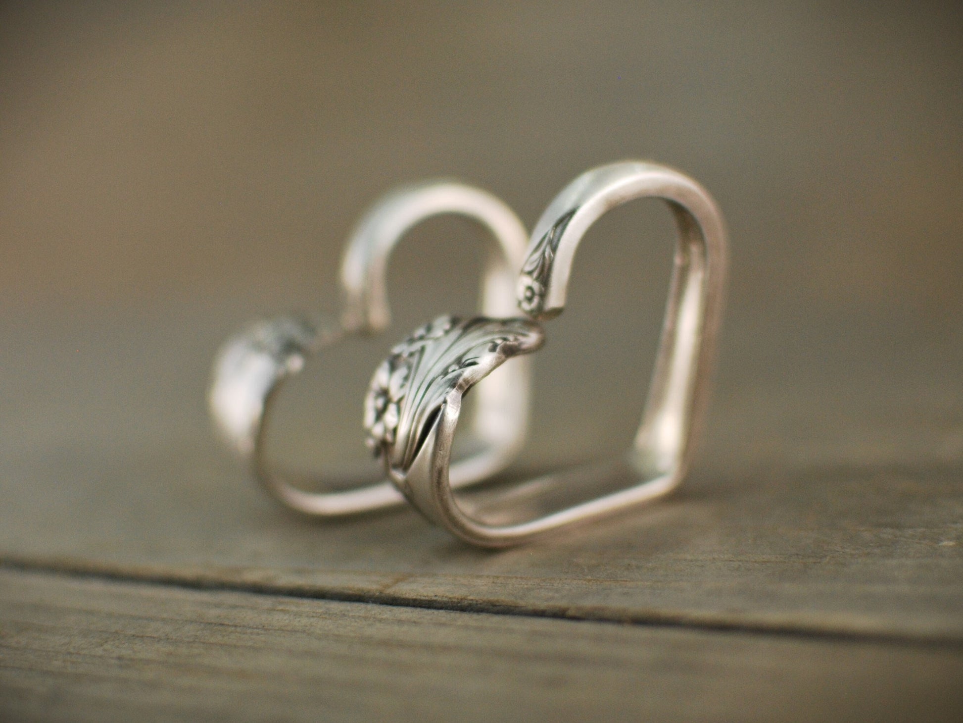 Upcycled Silverware Heart Pendant Necklace: Floral Spoon Jewelry, Optional Personalization