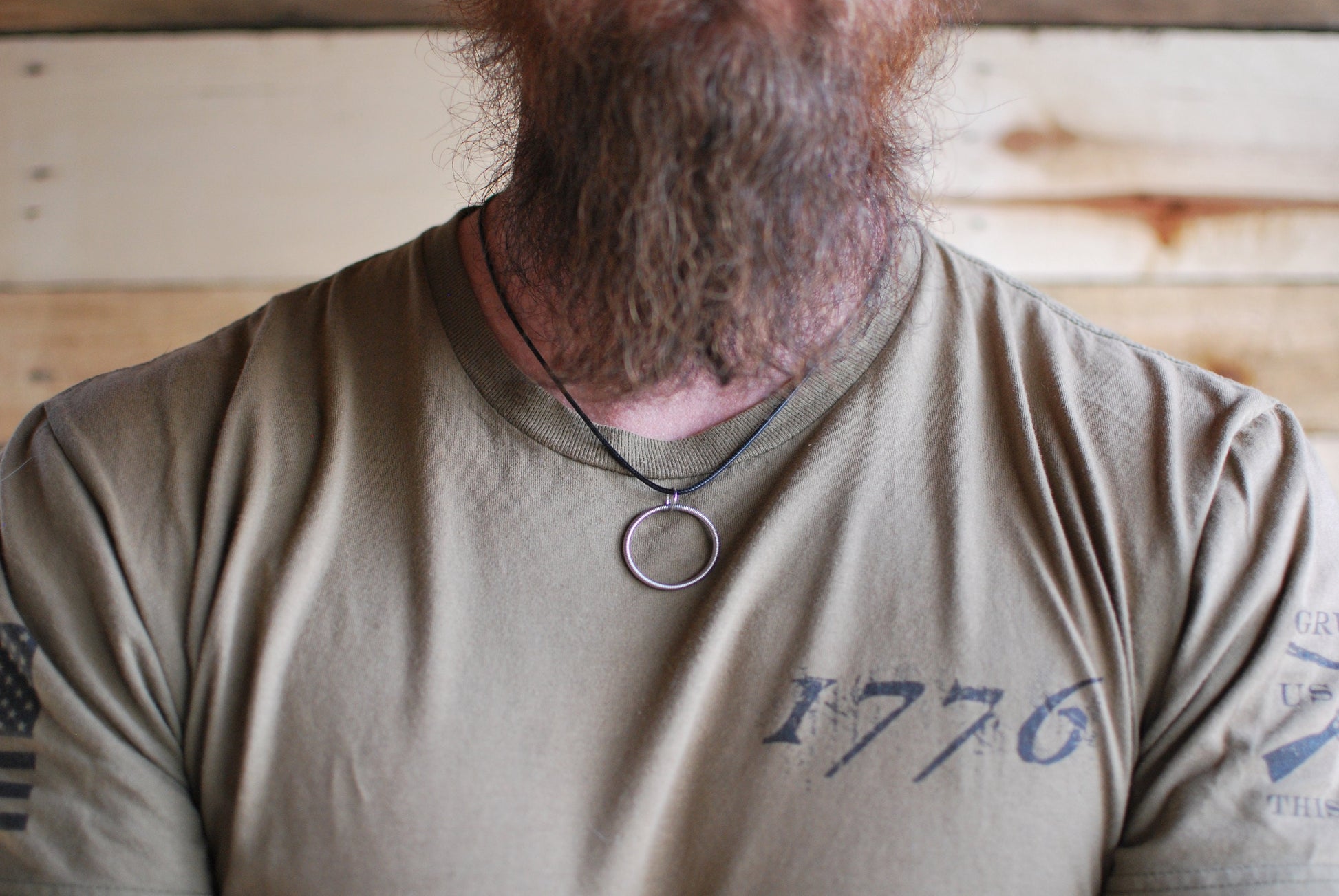 Recycled Bass String Circle Pendant - Guitar Player Jewelry