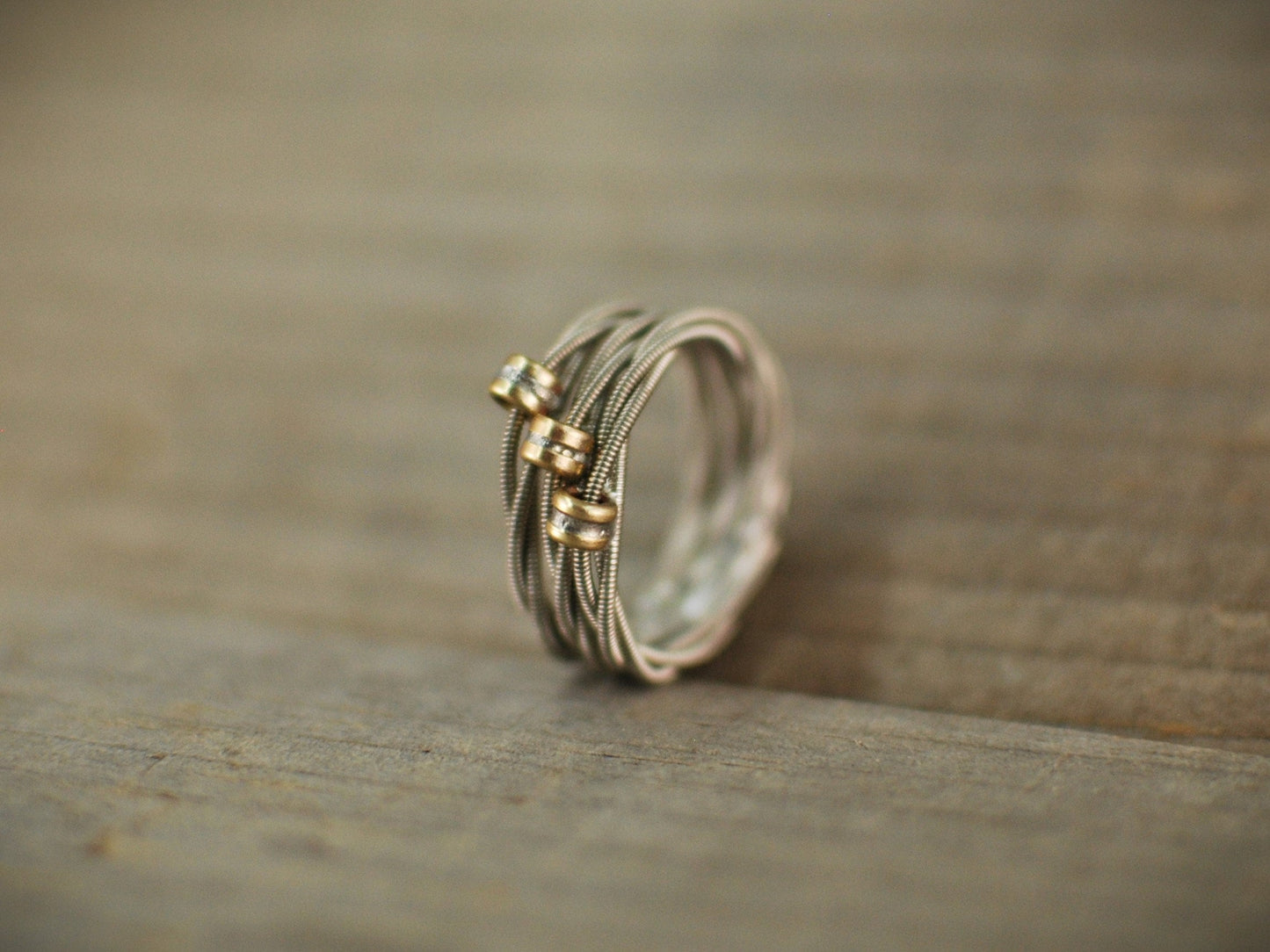 3 Stacked Guitar String Rings, Guitar Wedding Band, Guitar String Jewelry, Stacked Ring, Stacking Rings, Gift for Him, Gift for Musician