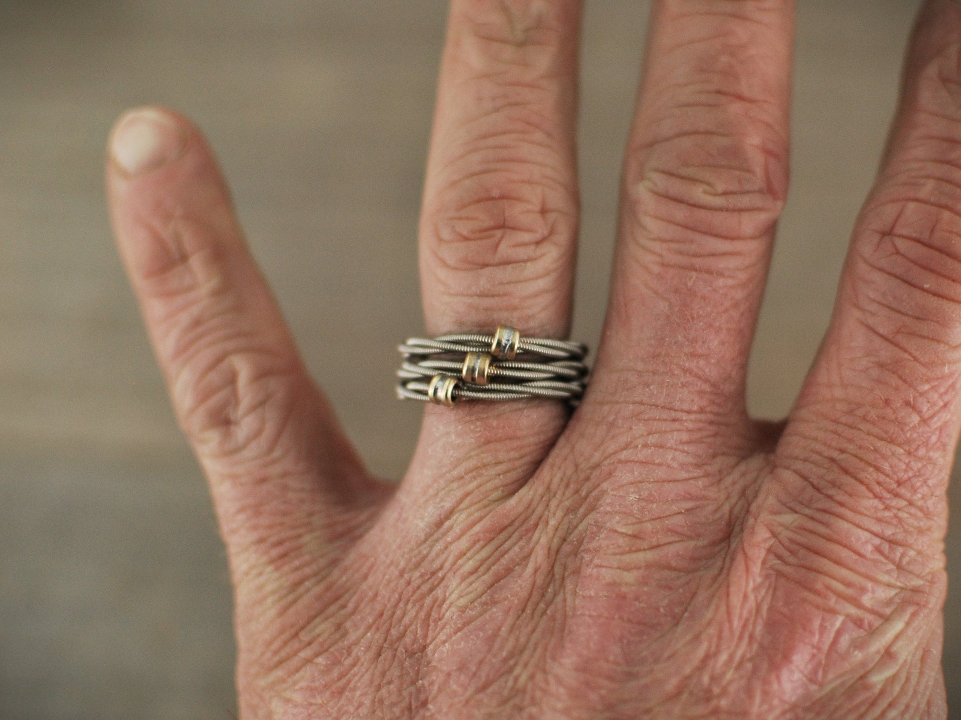 3 Stacked Guitar String Rings, Guitar Wedding Band, Guitar String Jewelry, Stacked Ring, Stacking Rings, Gift for Him, Gift for Musician