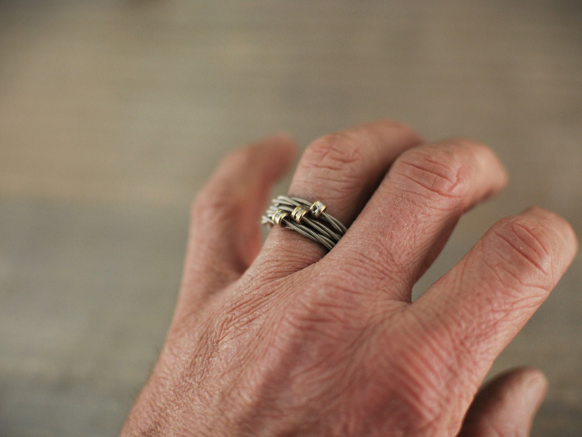 3 Stacked Guitar String Rings, Guitar Wedding Band, Guitar String Jewelry, Stacked Ring, Stacking Rings, Gift for Him, Gift for Musician