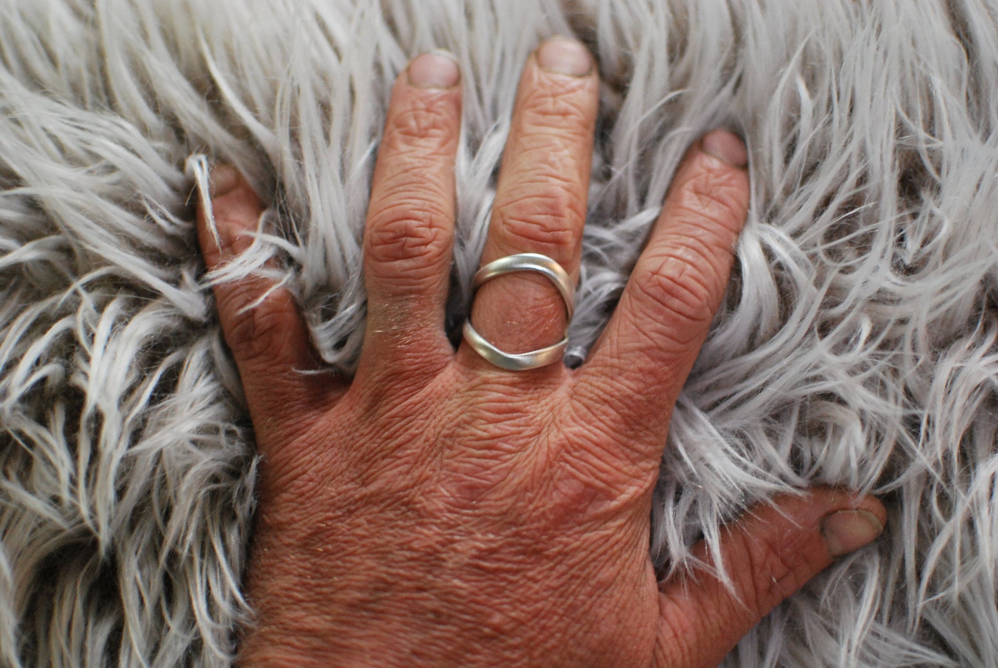 Recycled Silverware Fork Tine Ring: Boho Silver Plated Jewelry