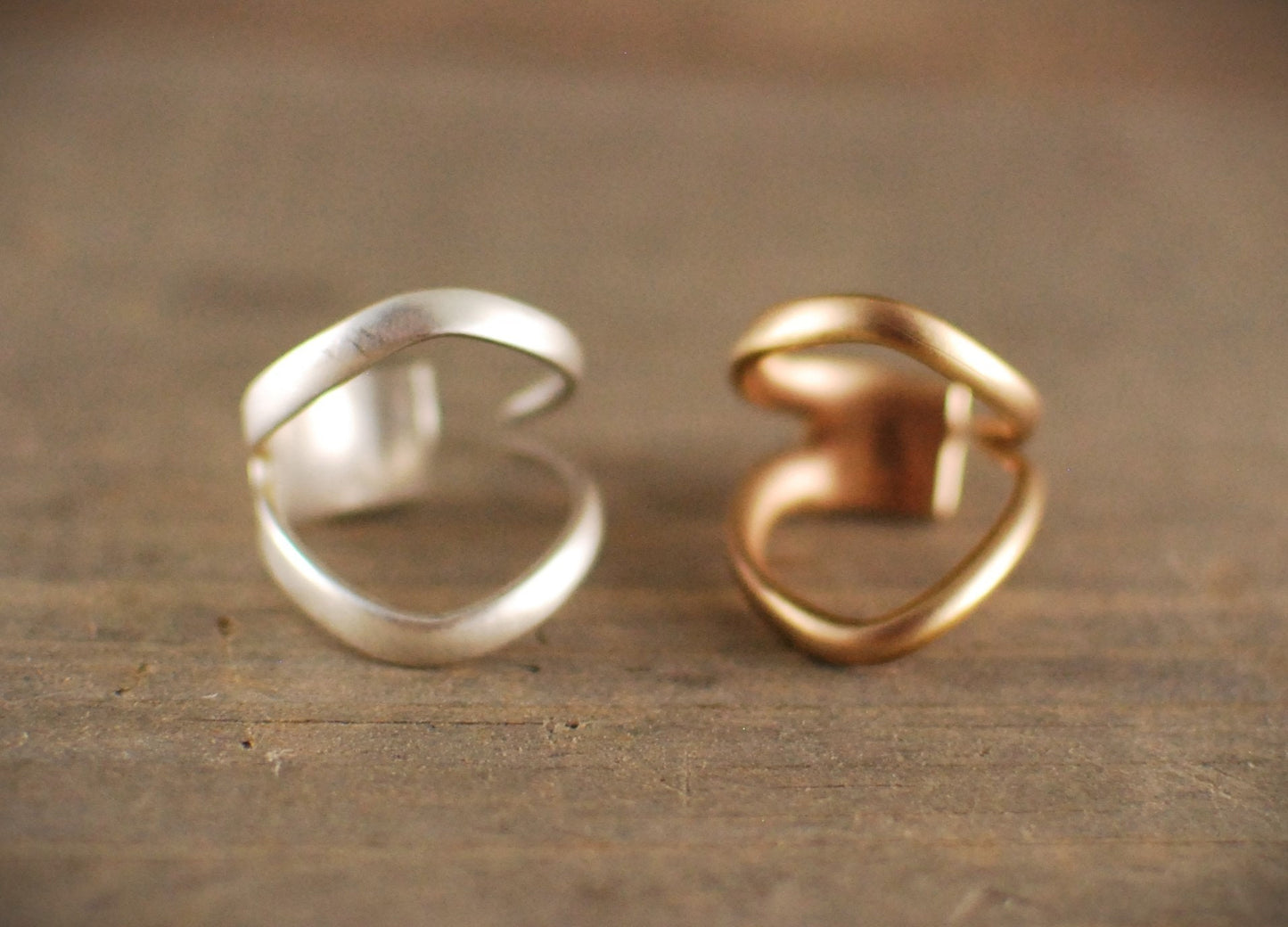 Recycled Silverware Fork Tine Ring: Boho Silver Plated Jewelry