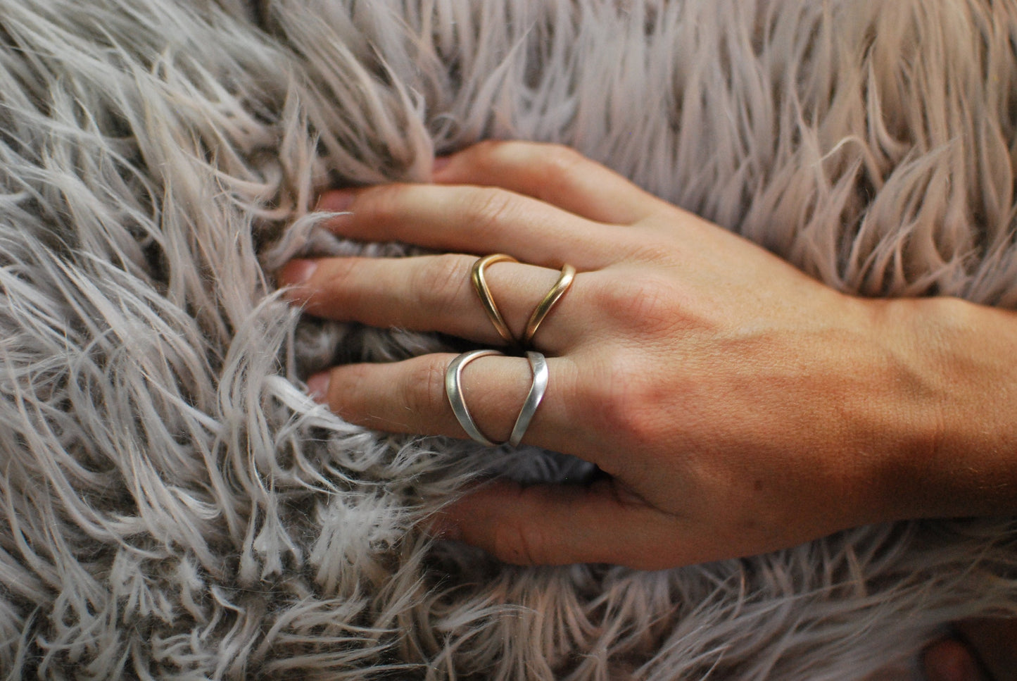 Recycled Silverware Fork Tine Ring: Boho Silver Plated Jewelry