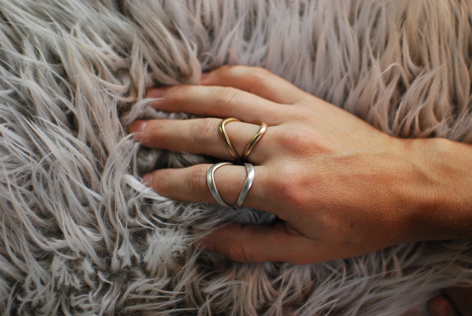 Recycled Silverware Fork Tine Ring: Boho Silver Plated Jewelry