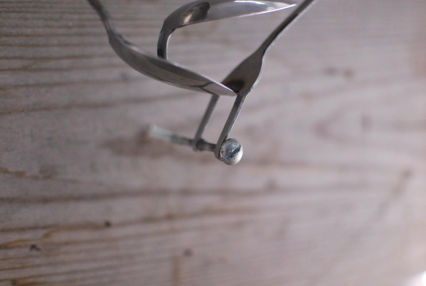 Recycled Silverware Bird Sculpture: Handmade Metal Desk Art