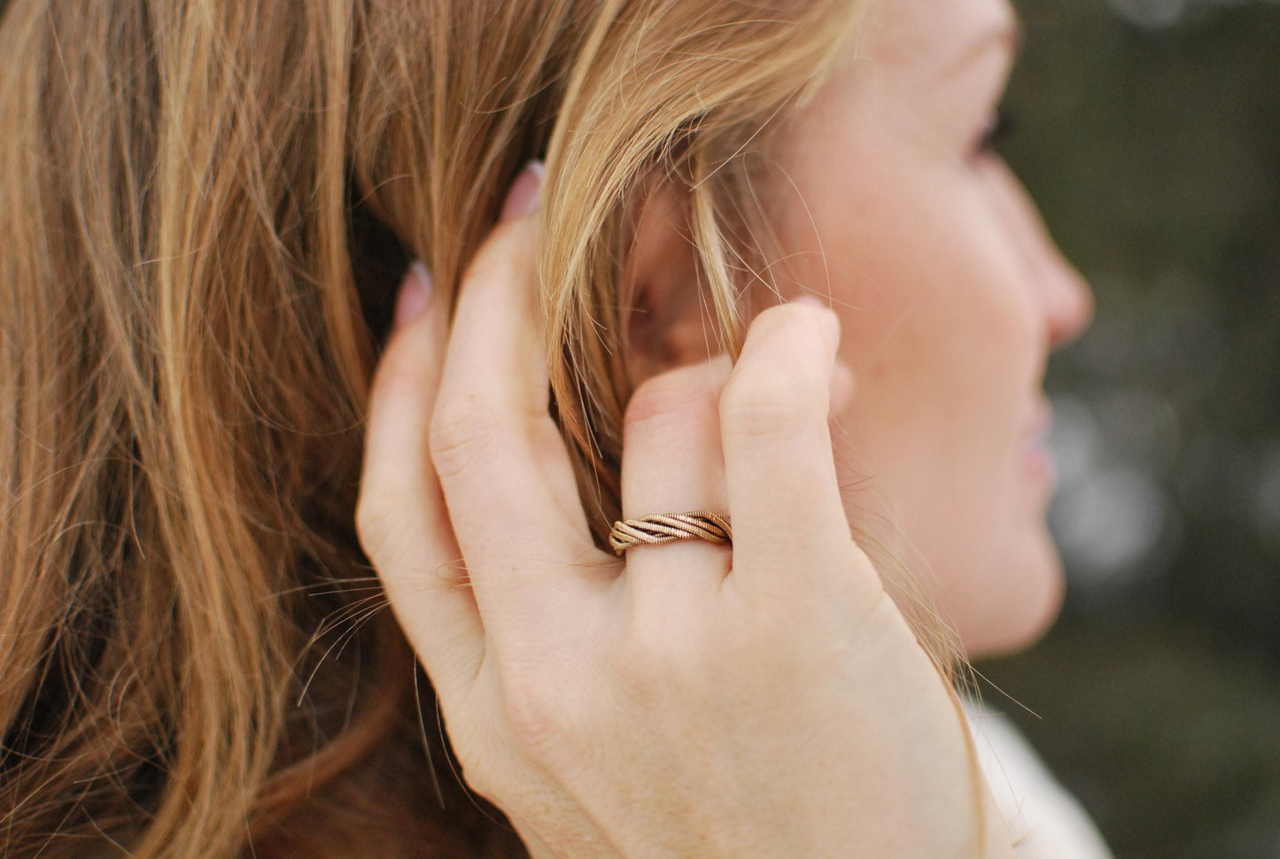 Hammered Guitar String Ring: Recycled Music Jewelry