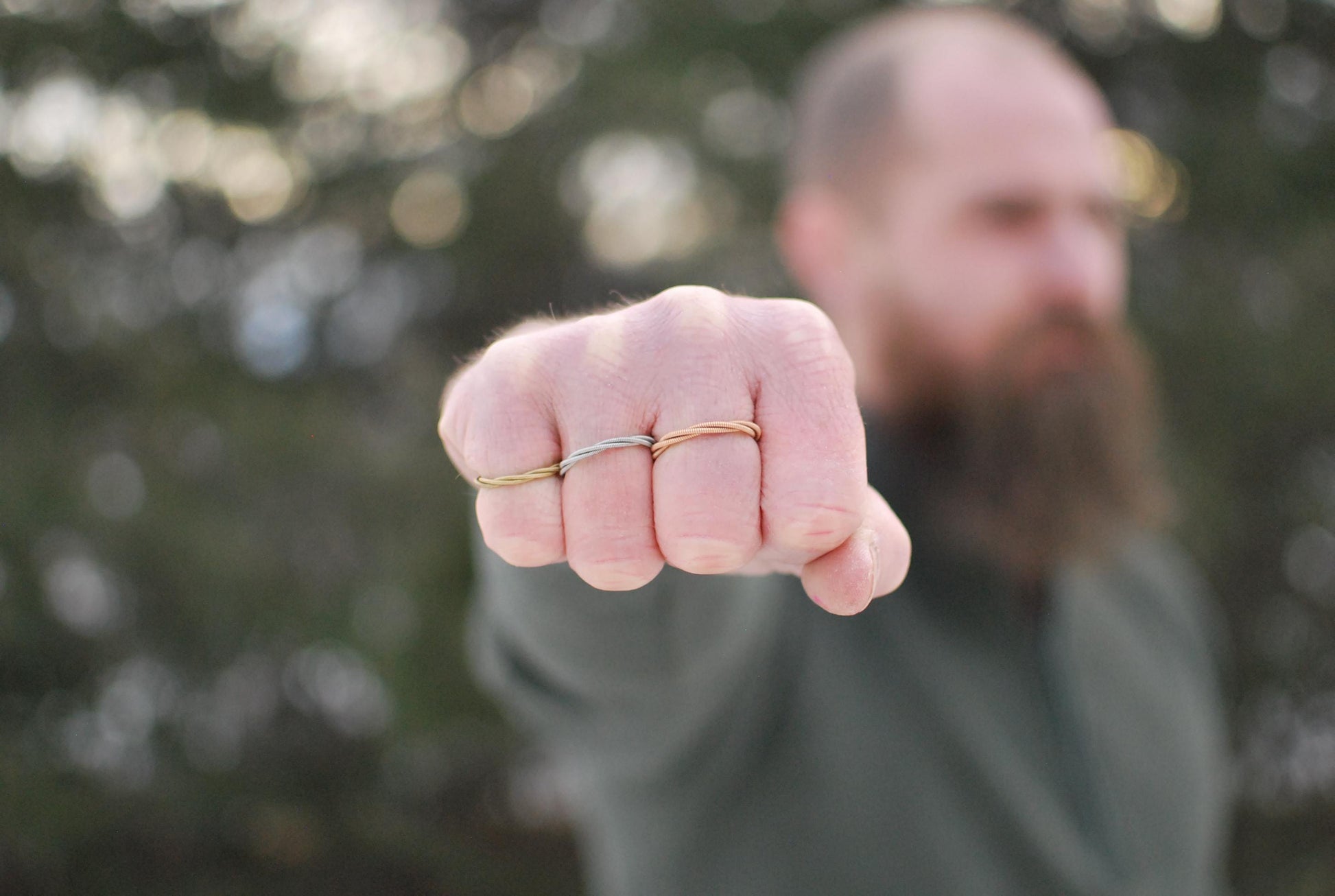 Recycled Stacking Guitar String Ring: Bronze Silver Copper, Any Size