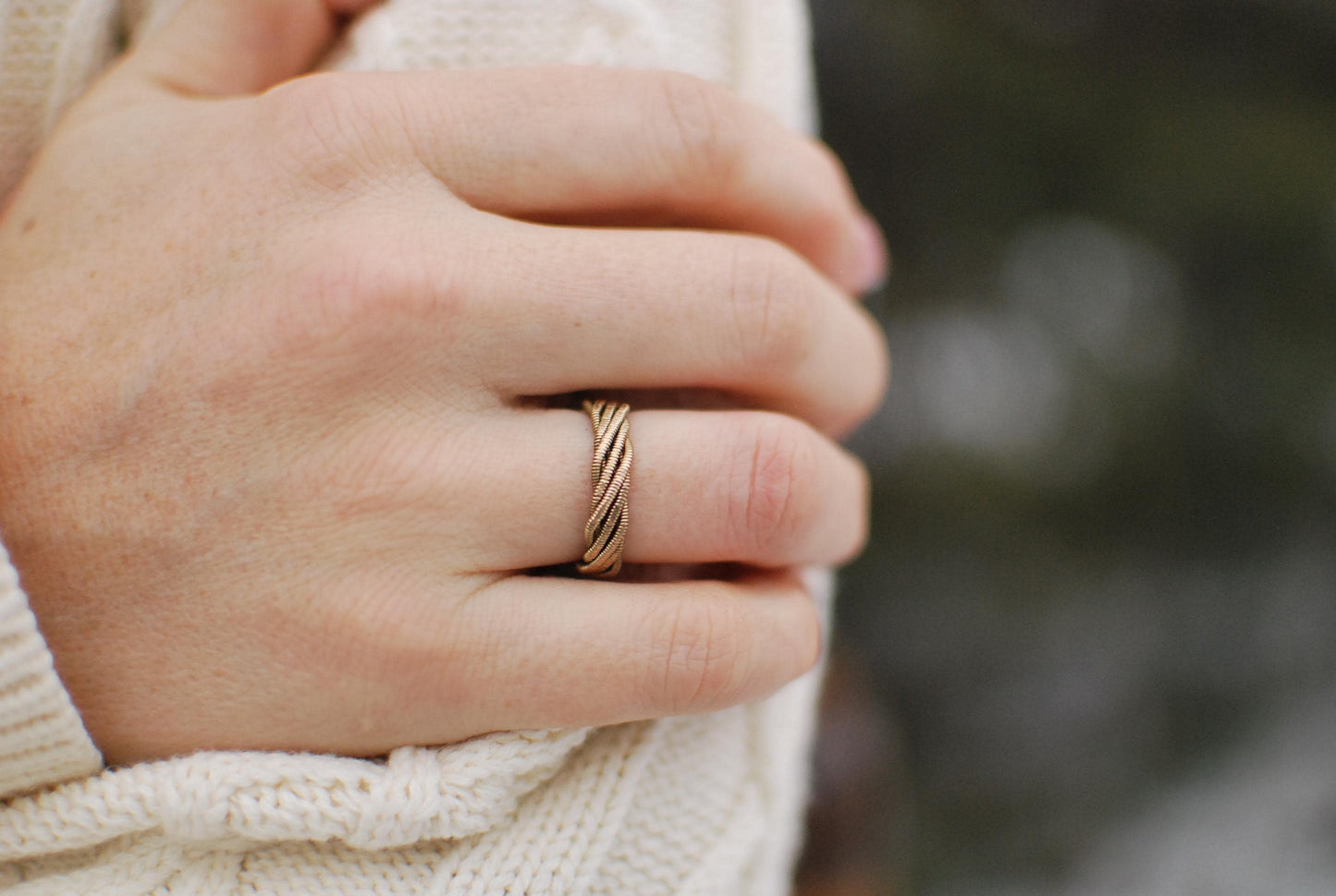 Hammered Guitar String Ring: Recycled Music Jewelry