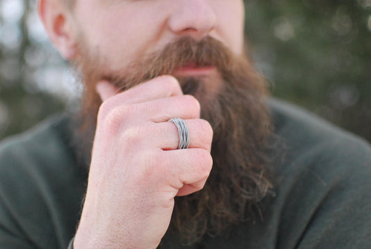 Stacked Guitar String Ring: Recycled Music Jewelry, Custom Size and Color Pattern Options