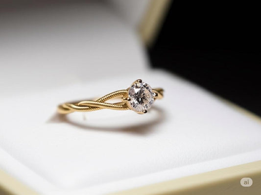 Gold Guitar String Engagement Ring: Recycled Musician Jewelry