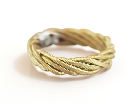 Hammered Guitar String Ring: Gold, Copper, Silver, Recycled Music Jewelry