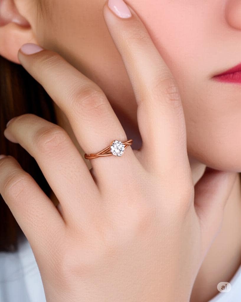 Rose Gold Guitar String Ring: Recycled Musician Jewelry, Unique Engagement Ring