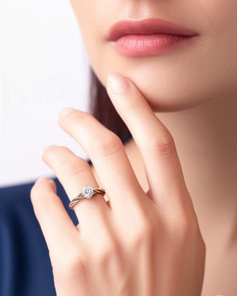 Guitar String Engagement Ring: Gold and Silver Twisted Band, Musician Jewelry, Any Size