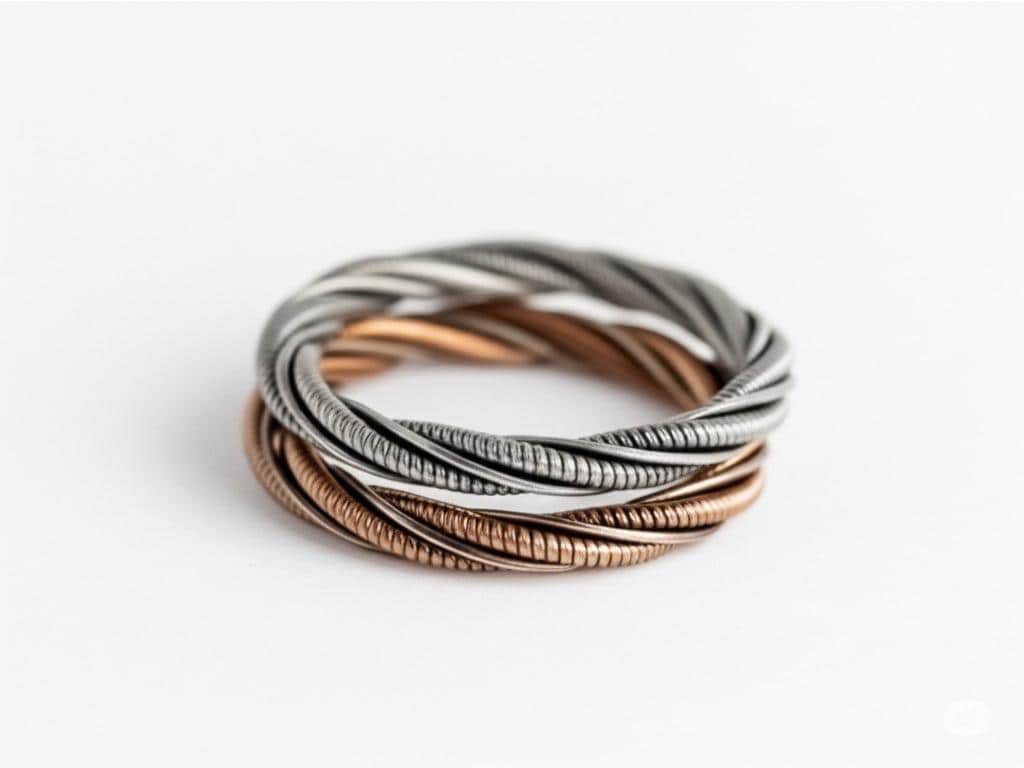 Twisted Guitar String Ring: Recycled Copper Jewelry, Gift for Guitarist