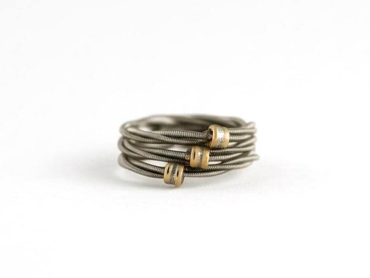 3 Stacked Guitar String Rings, Guitar Wedding Band, Guitar String Jewelry, Stacked Ring, Stacking Rings, Gift for Him, Gift for Musician