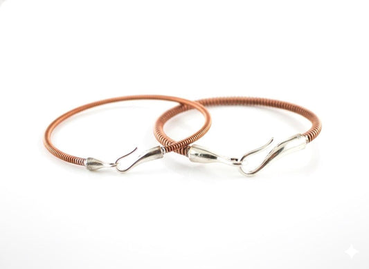 Recycled Piano String Bracelet: Hook and Eye Clasp, Musician Gift