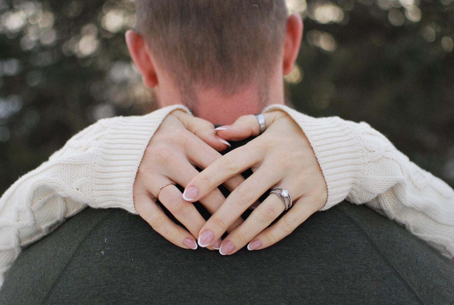Guitar String Engagement Ring: Double Silver Band with 6mm Stone, Sterling Silver Setting