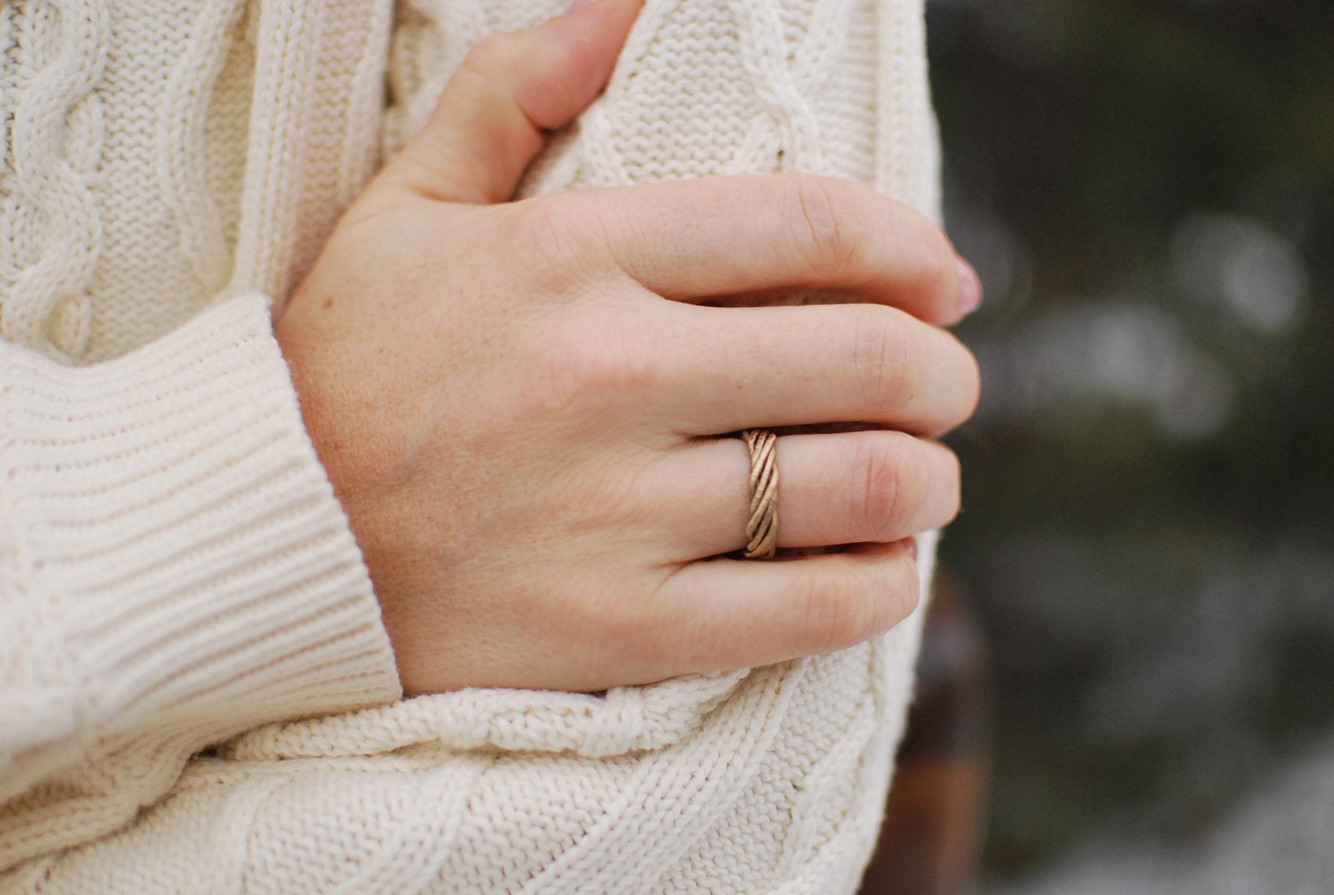 Hammered Guitar String Ring: Gold, Copper, Silver, Recycled Music Jewelry