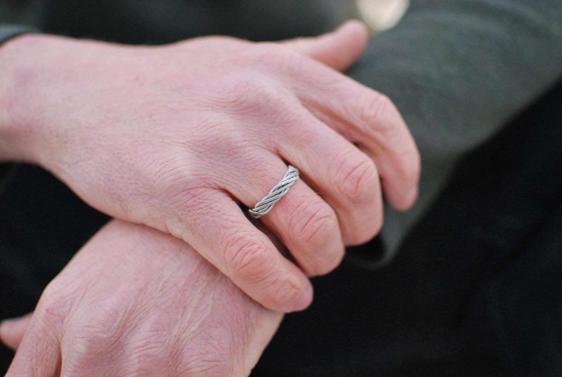 Hammered Guitar String Ring: Gold, Copper, Silver, Recycled Music Jewelry