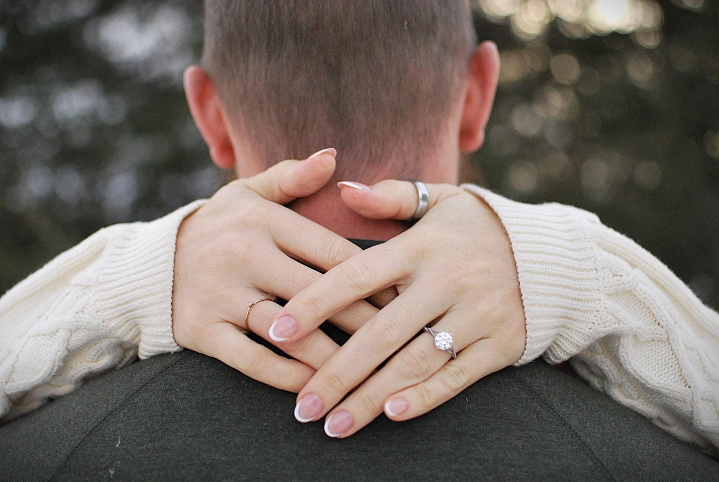 Guitar String Engagement Ring: 8mm Stone in Sterling Silver Setting