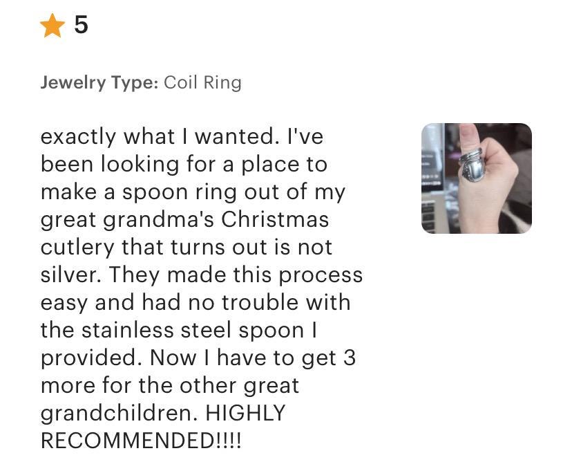 Custom Spoon Jewelry, Memorial Jewelry & Gifts Made from Your Flatware | Rings, Keychains & Keepsakes