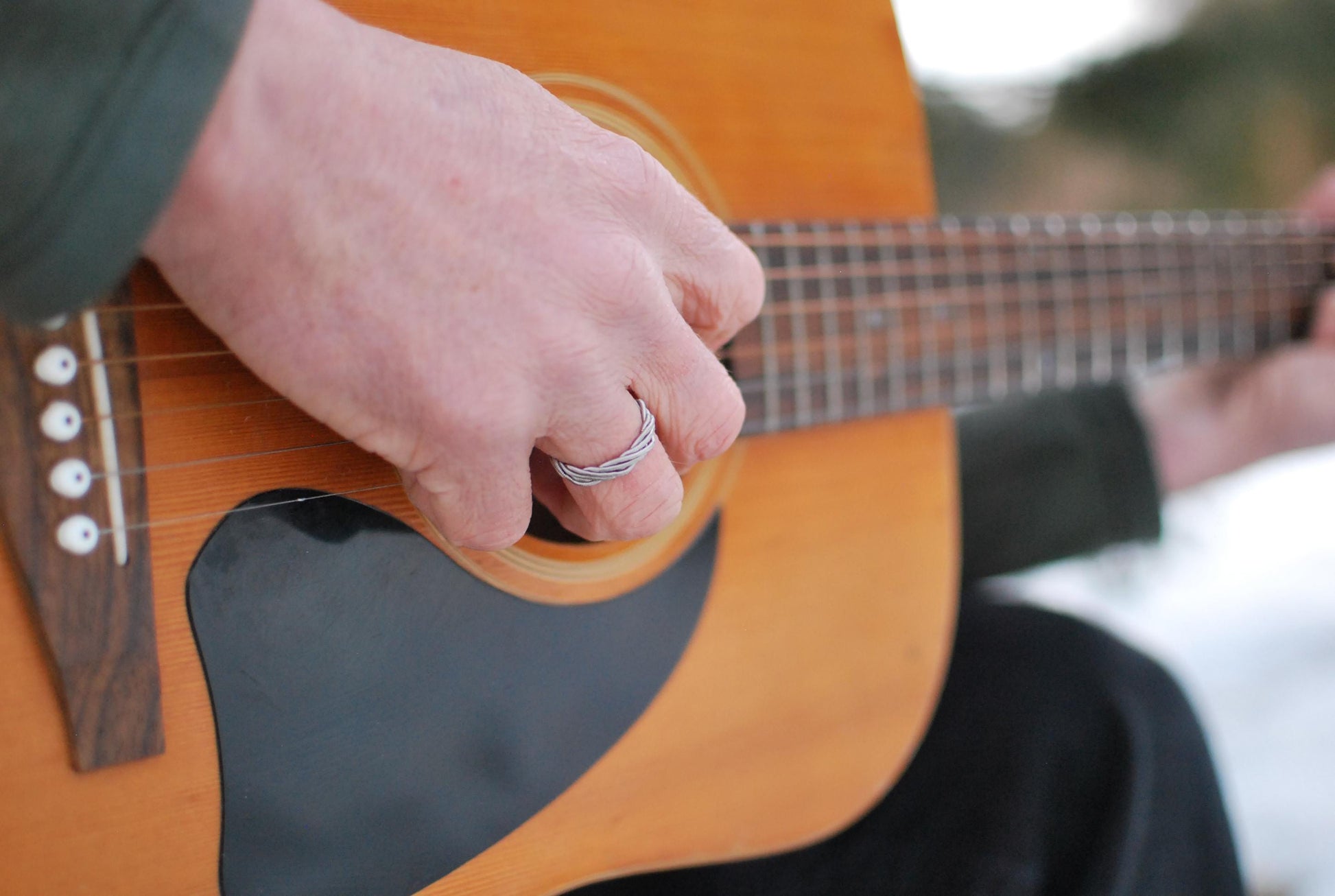 Hammered Guitar String Ring: Gold, Copper, Silver, Recycled Music Jewelry