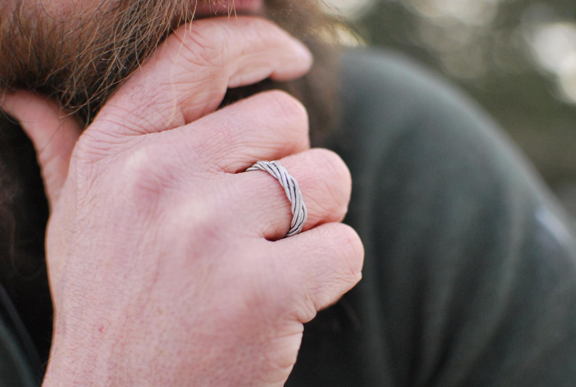 Hammered Guitar String Ring: Gold, Copper, Silver, Recycled Music Jewelry