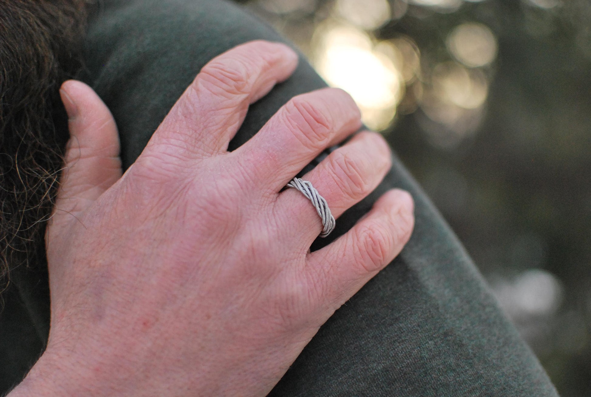 Hammered Guitar String Ring: Gold, Copper, Silver, Recycled Music Jewelry