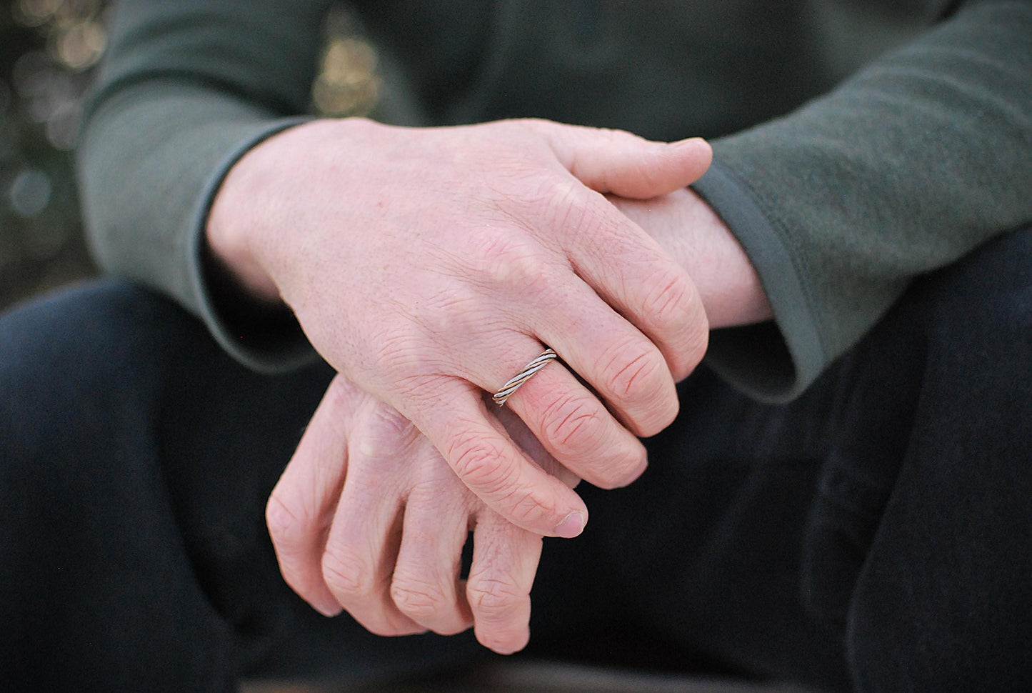 Hammered Recycled Guitar String Ring: Twisted Music Jewelry