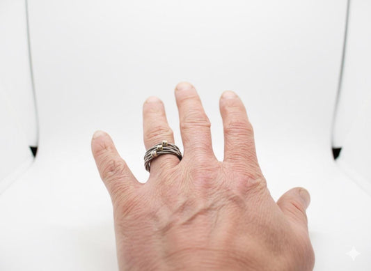 3 Stacked Guitar String Rings, Guitar Wedding Band, Guitar String Jewelry, Stacked Ring, Stacking Rings, Gift for Him, Gift for Musician