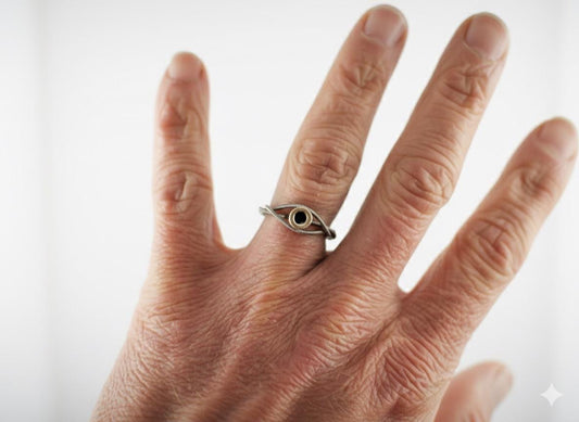 Boho Guitar String Ring: Silver with Brass Accent