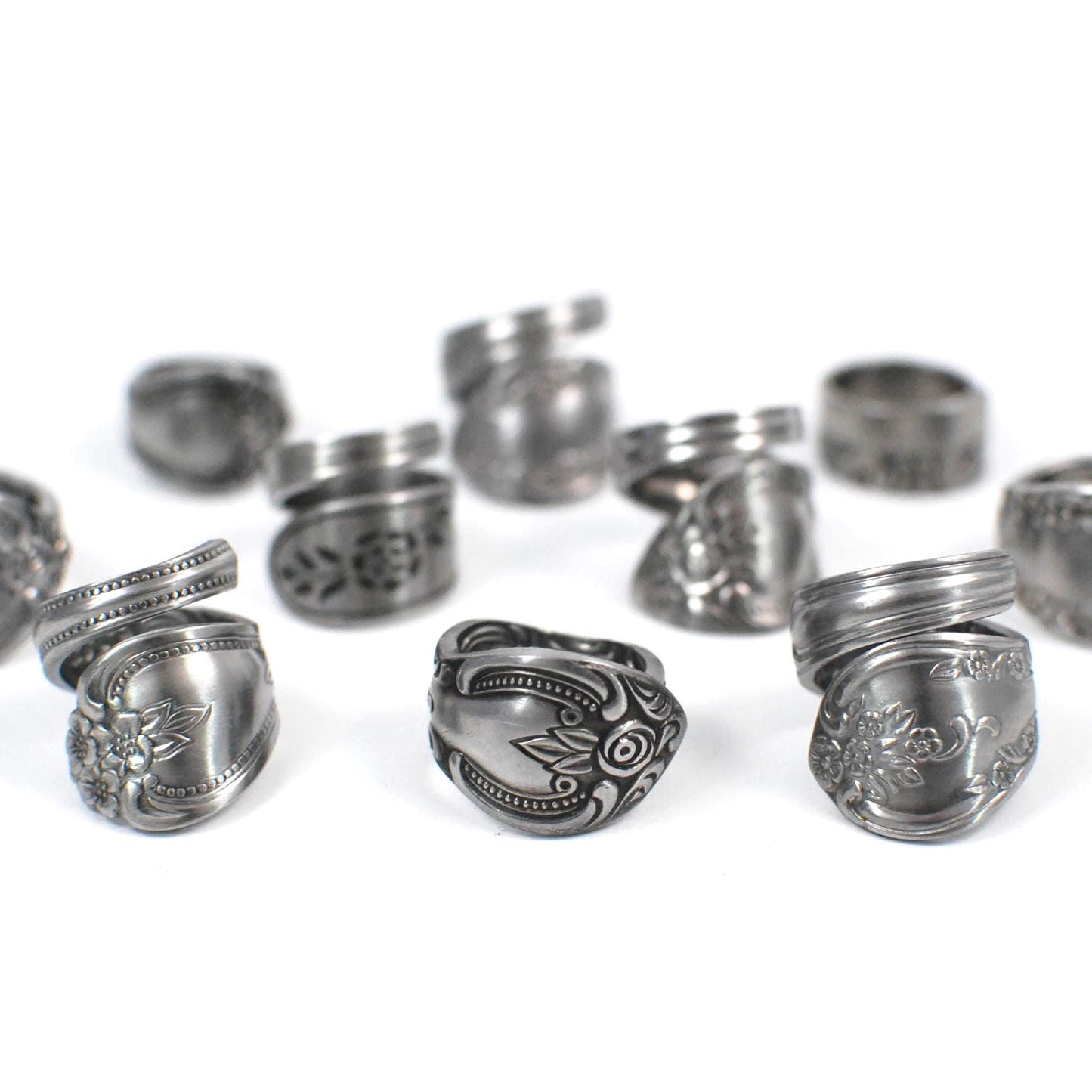 Mystery Spoon Ring: Floral Ornate Stainless Pattern Made to Size