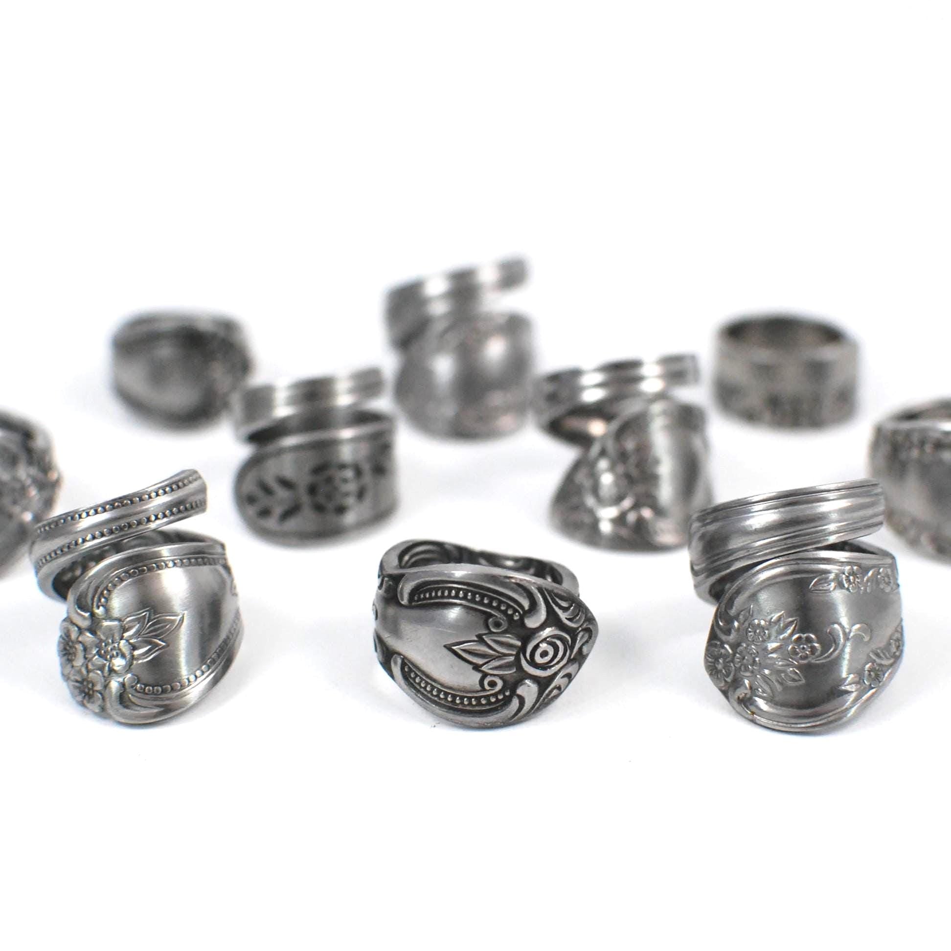 Mystery Spoon Ring: Floral Ornate Stainless Pattern Made to Size