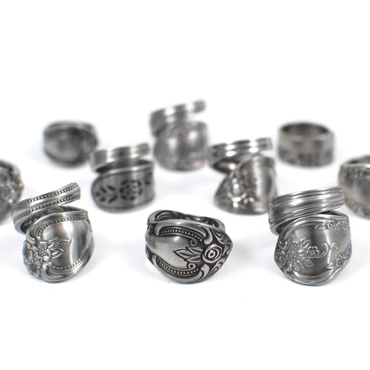 Mystery Spoon Ring: Floral Ornate Stainless Pattern Made to Size