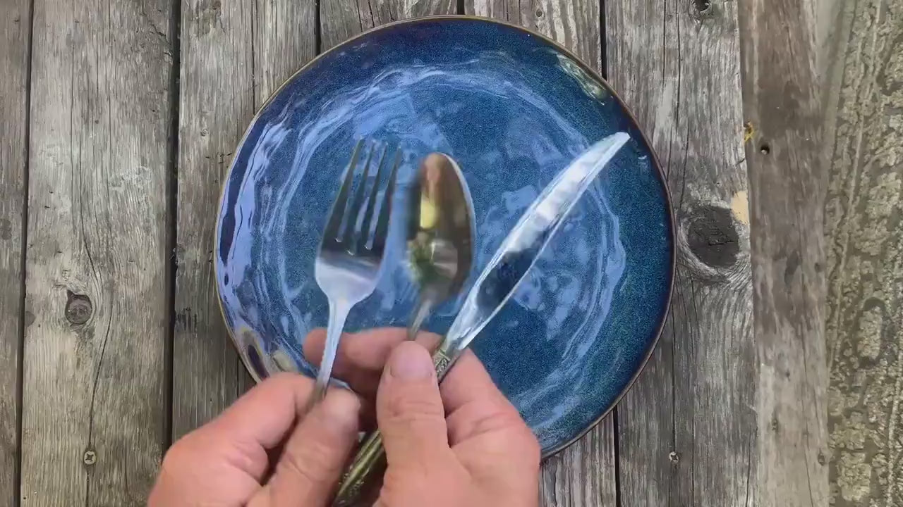 Recycled Silverware Bird Sculpture: Handmade Metal Desk Art