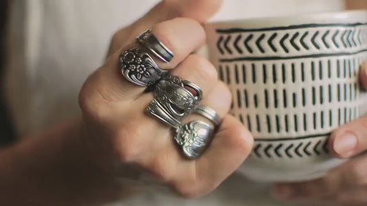 Mystery Spoon Ring: Floral Ornate Stainless Pattern Made to Size