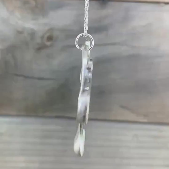 Silver Plated Octopus Fork Pendant - Upcycled Silverware Art