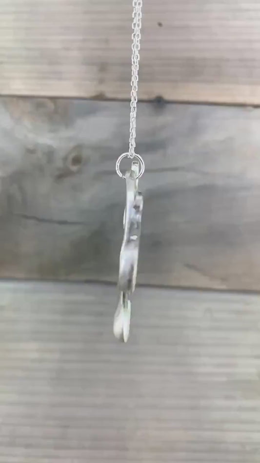 Silver Plated Octopus Fork Pendant - Upcycled Silverware Art