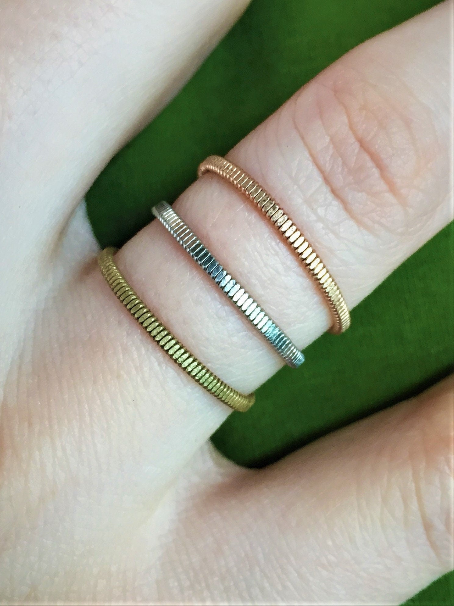 Guitar String Ring, Stacker Ring, Midi Ring, Knuckle Ring, Thin Ring, Skinny Ring, Hammered Ring, Stacking Rings, Copper Ring, Bronze Ring