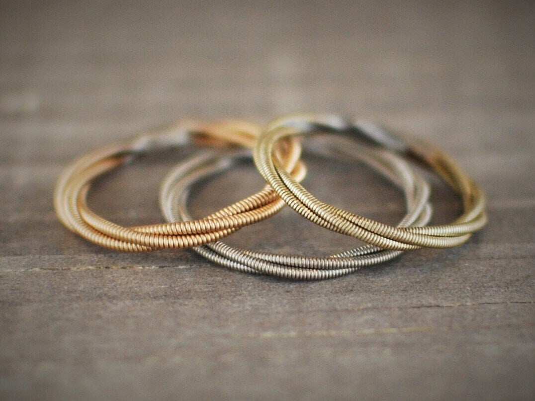 Guitar String Ring, Stacking Ring, Stackable Ring, Guitar String Jewelry, Silver Ring, Wedding Ring, Guitar Gifts, Promise Ring, Purity Ring