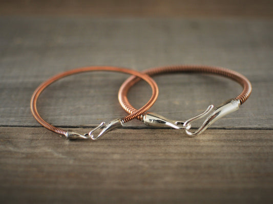 Piano String Bracelet, Hook and Eye Clasp, Piano Wire Bracelet, Piano Gifts, Piano Teacher Gift, Pianist Gift, Piano Wire, Copper Bracelet