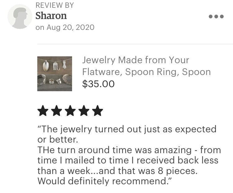Jewelry Made from Your Flatware, Spoon Ring, Spoon Pendant, Heirloom Gift, Spoon Bracelet, Fork Pendant, Elephant, Silverware Jewelry