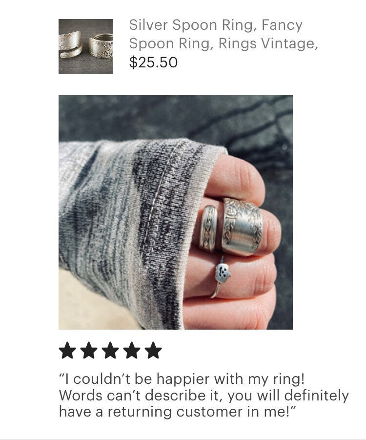 Silver Spoon Ring, Fancy Spoon Ring, Rings Vintage, Rose Ring, Silverware Jewelry, Personalized Ring, Engraving, Spoon Rings, Rose Bouquet