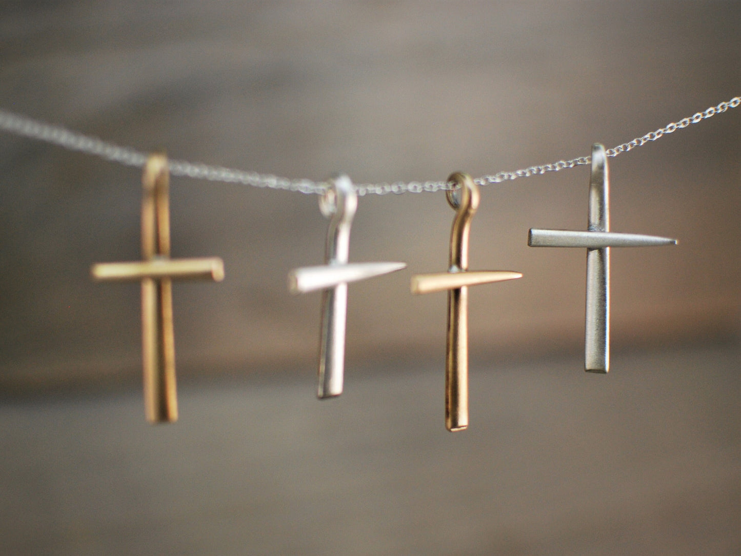 Fork Tine Cross Pendant, Fork Pendant, Silver Cross Pendant, Gold Cross Pendant, Christian Jewelry, Cross Necklace, Christian Gift